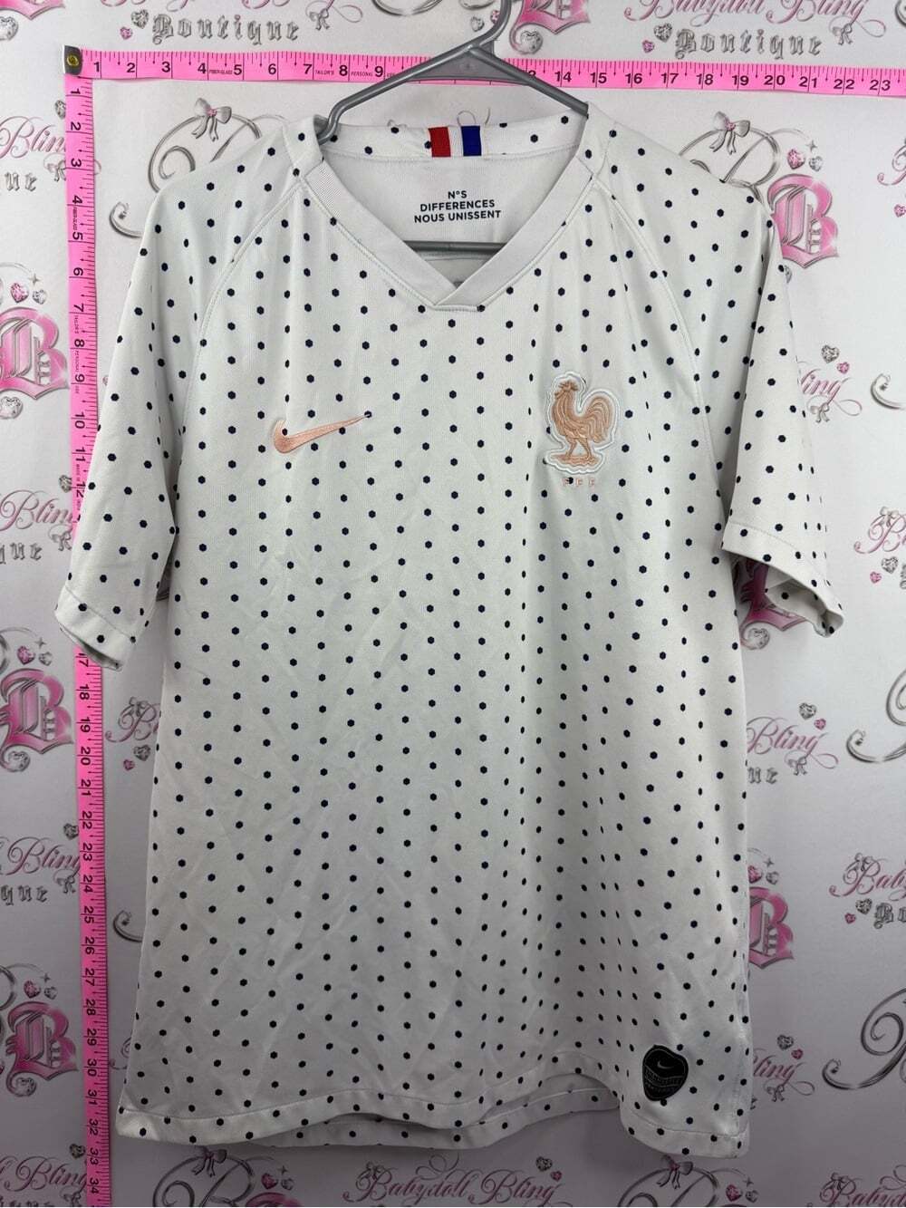 Nike jersey Ns differences White Polka Dot Jersey with Peach Accents